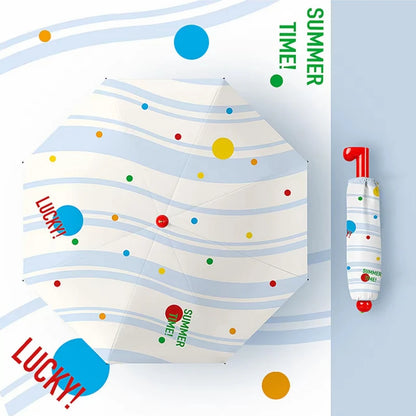 Colorful Spotted UV Resistant Folding Umbrella