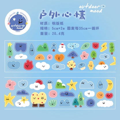 YuXian (语闲) Food Mood Themed Rolls with Die-Cut Stickers