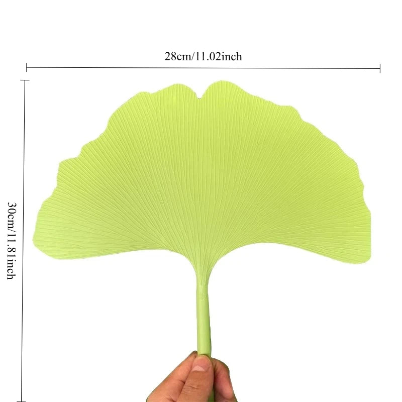 Yellow and Green Gingko Leaf Fan Set