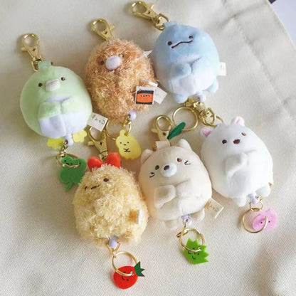 Sumikkogurashi Plush Keychain Cute Penguin Bag Pendant Kawaii Fried Shrimp Soft Stuffed Animal  Accessories For Birthday Gift