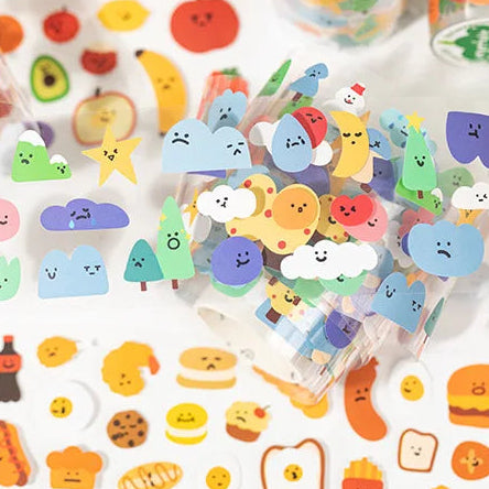 YuXian (语闲) Food Mood Themed Rolls with Die-Cut Stickers