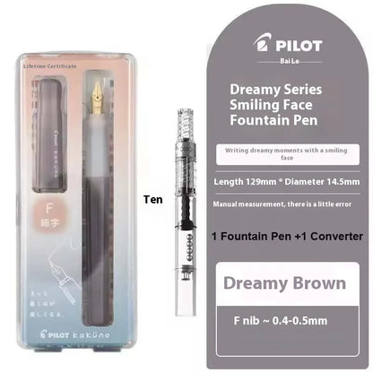 PILOT Transparent Kakuno Fountain Pen with 0.4-0.7mm Nib