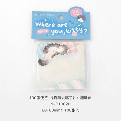 NOTE FOR 100 Sheet “Where are you, kitty?” Memo Pad