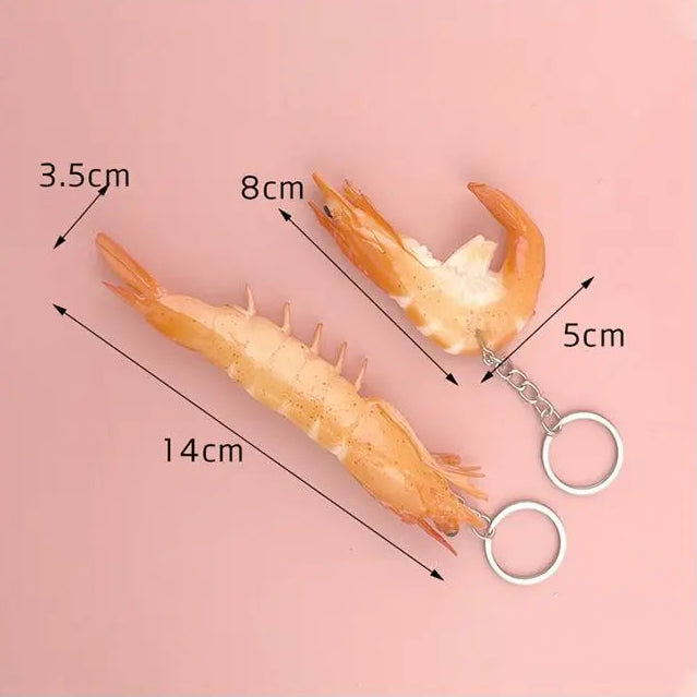 Simulation PVC Prawn Keychain