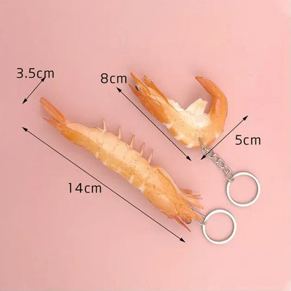 Simulation PVC Prawn Keychain