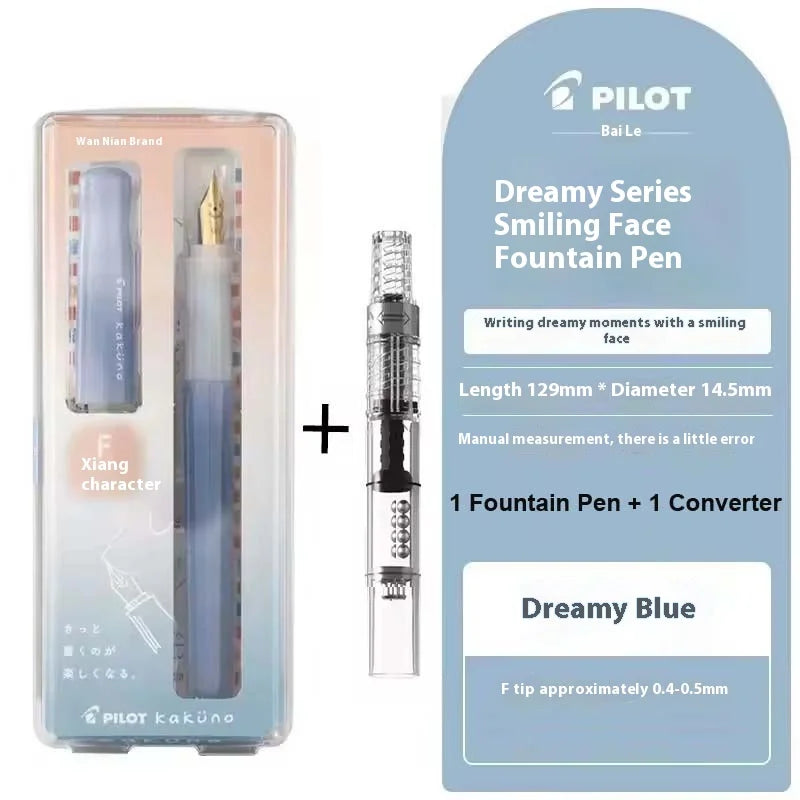 PILOT Transparent Kakuno Fountain Pen with 0.4-0.7mm Nib