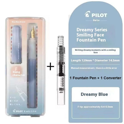 PILOT Transparent Kakuno Fountain Pen with 0.4-0.7mm Nib