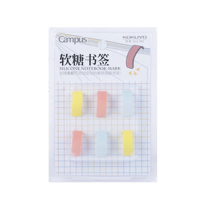 KOKUYO Silicone Novelty Bookmark Set of 6