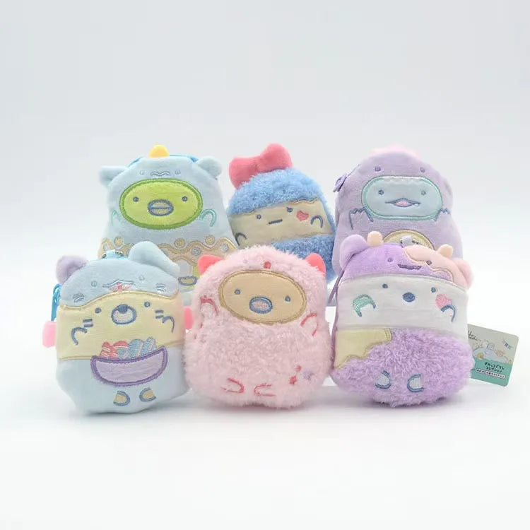 Shirokuma Penguin Tonkatsu Neko Tokage Ebifurai Plush Coin Purse Keychain