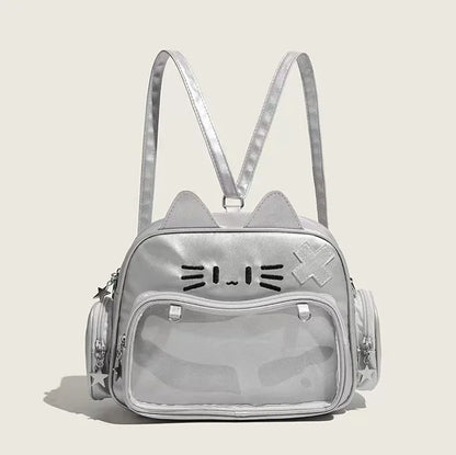 PU Leather Cat Rectangle Ita Crossbody Bag