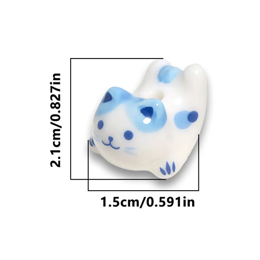 Ceramic Lucky Cat Bead Set of 4