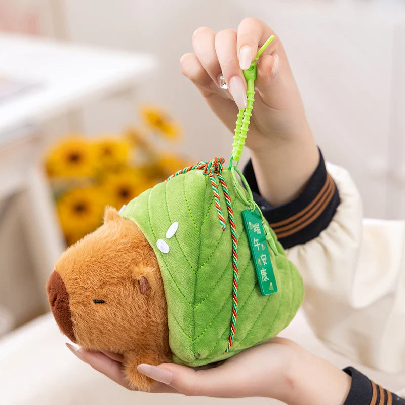 Zongzi Plush Toys Adorably Capybara Pig Shiba Inu Stuffed Doll Backpack Pendant Keychain Decor Toys Dragon Boat Festival Gifts