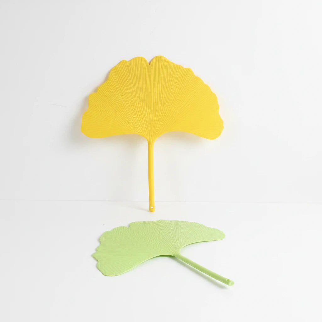 Yellow and Green Gingko Leaf Fan Set