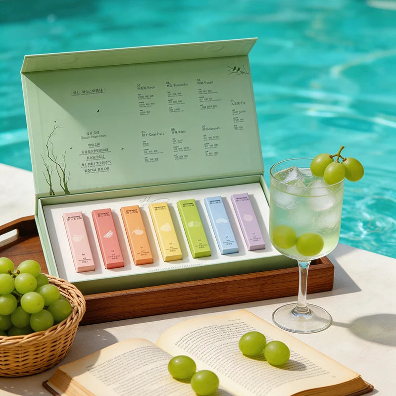 Niche Fresh Fruity Fragrance Mini Sample Perfume Gift Set 7*5ml Long Lasting Peach Coconut Originales High Quality for Women